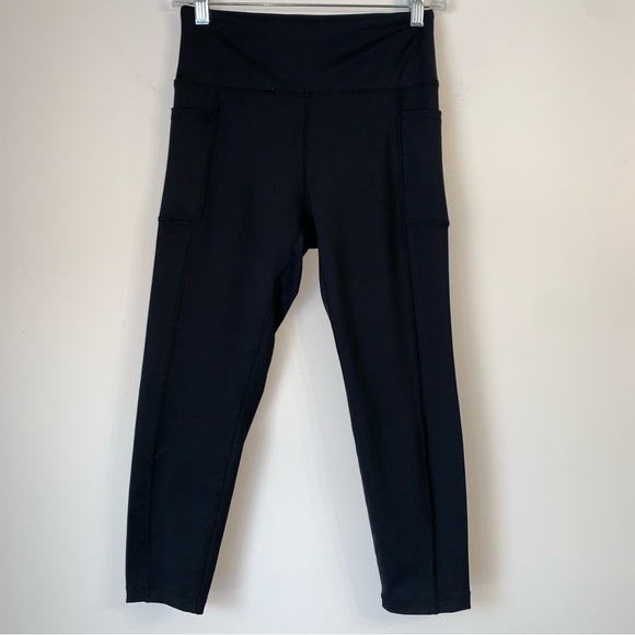 BALLY Total Fitness High Waist Black Leggings with Pockets cropped Size Medium - Picture 3 of 9